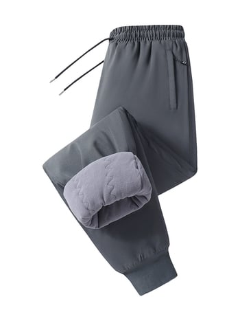 Зимни панталони с дебела поларена подплата, права кройка, средна талия, основен плат 100% полиестер, пълнител полиестер