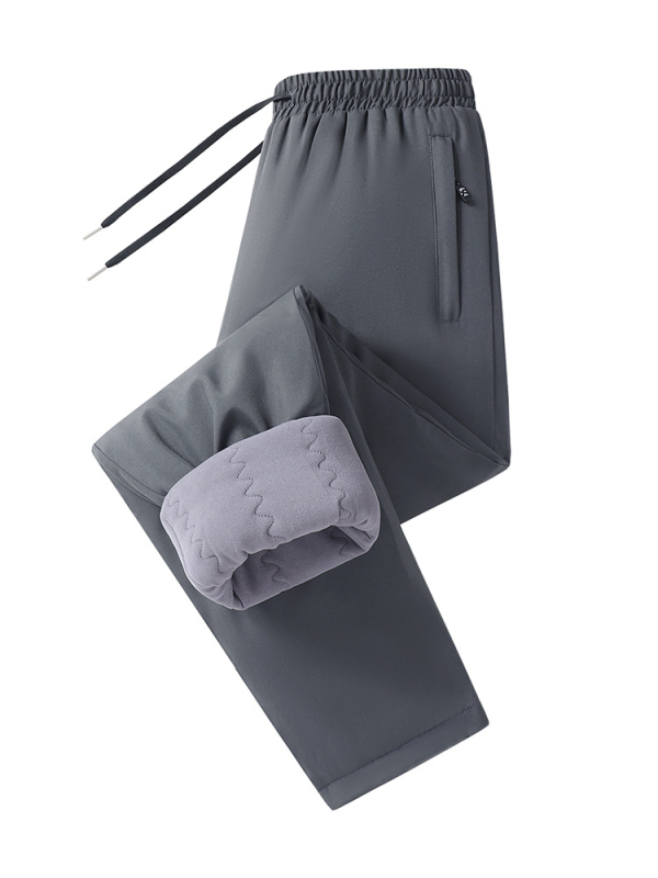 Зимни панталони с дебела поларена подплата, права кройка, средна талия, основен плат 100% полиестер, пълнител полиестер