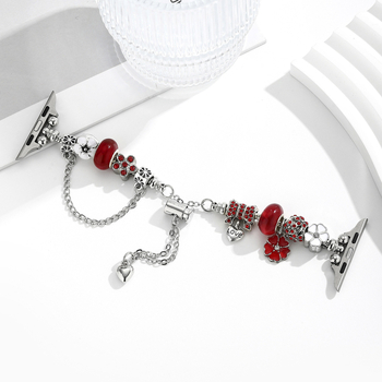 Apple Watch dirželis — Ada lydinio dirželis, Pandora stiliaus karoliukų apyrankė, originalus dizainas, Žiema 2025