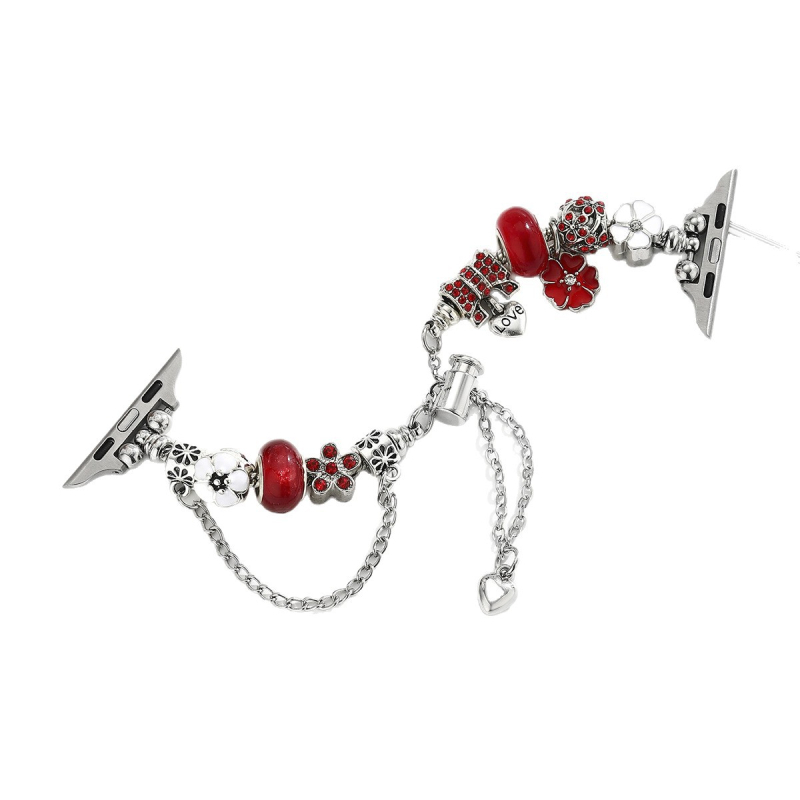 Apple Watch dirželis — Ada lydinio dirželis, Pandora stiliaus karoliukų apyrankė, originalus dizainas, Žiema 2025