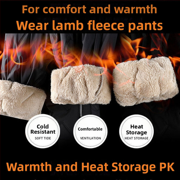 Deset-zonske inteligentne grijane hlače s flis podstavom za zimu, srednji pojas, poliester tkanina, punilo svila-pamuk