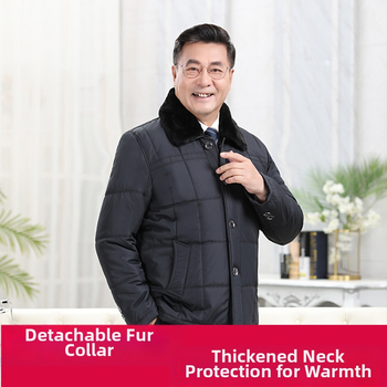 Vyriškas išorinis švarkas su ilgomis rankovėmis, vieno įrišimo užsegimas, tankus poliesterio audinys (100% poliesteris).