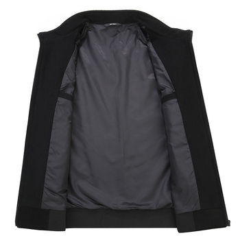 Overlord Han Ανδρικό βαρύ μάλλινο εξωτερικό μπουφάν με 30% κασμίρι, στάντ γιακά, μακριά μανίκια, άνετη γραμμή