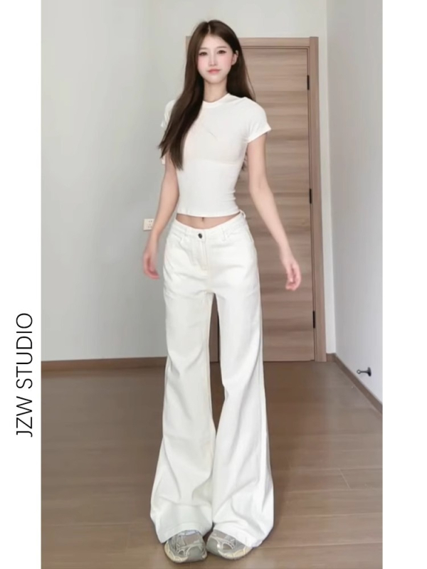 Ženske traperice s niskim strukom, bootcut kroj, elastični denim, dužina do poda.