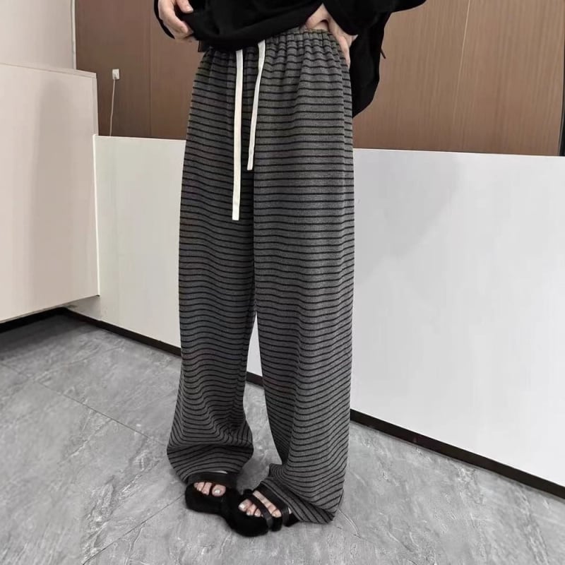 Pantaloni casual largi pentru femei, din fibre poliesterice, țesătură groasă, stil koreano-japonez lejer, iarna 2025