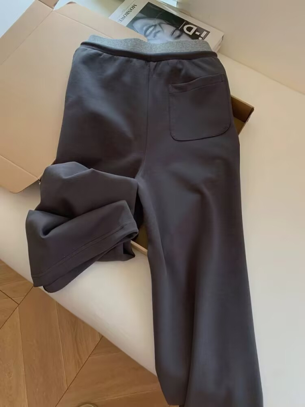 Dámske voľnočasové nohavice s vysokým pásom, polyesterový zmes, rovný až široký strih, pohodlné