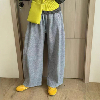 Ženske casual hlače s fleec podstavom, ravni kroj, elastični pojas, pamukova smjesa 30–50%