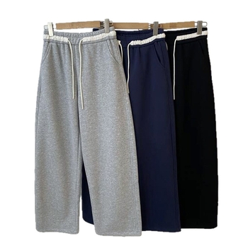Kényelmes egyenes szabású nadrág, magas derék, pamutkeverék 30–50%, mikroelasztikusság, téli 2025, japán-koreai lazább stílus