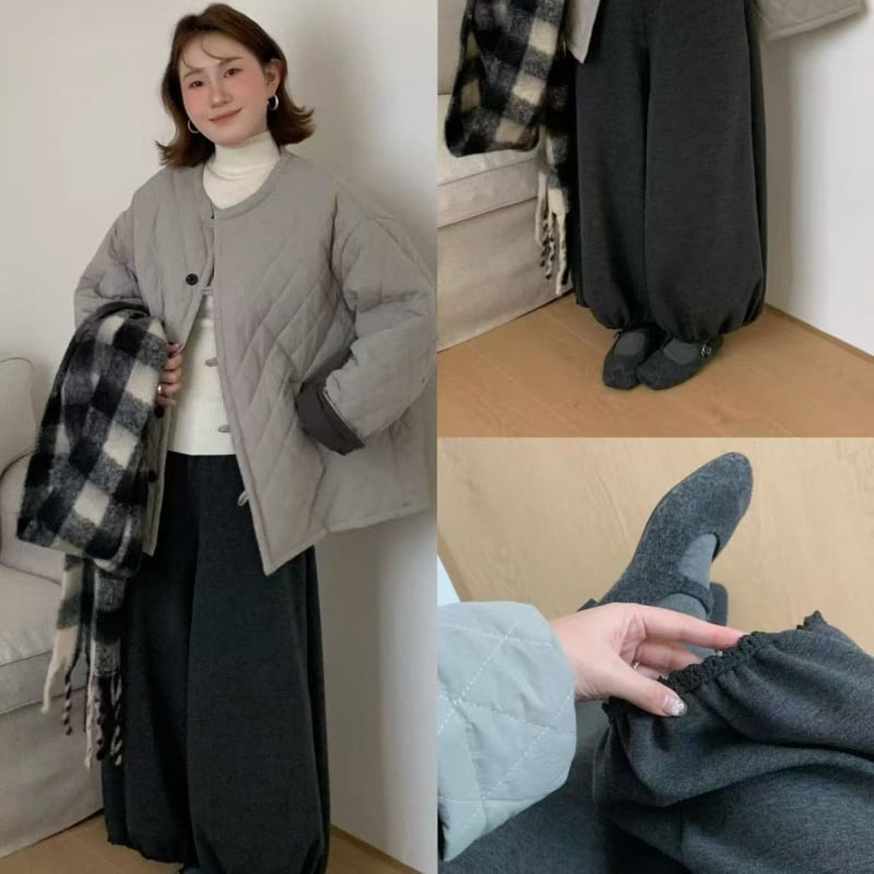 Casual pamučne hlače za žene, visokim strukom, slobodan kroj, dužina 9/10, mikroelastičnost