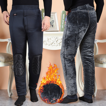 Vyriski žiemos kelnės su fliso įdaga, tiesus kirpimas, šilko-pamuko užpildas, poliesterio mišinio audinys, aukšta juosta