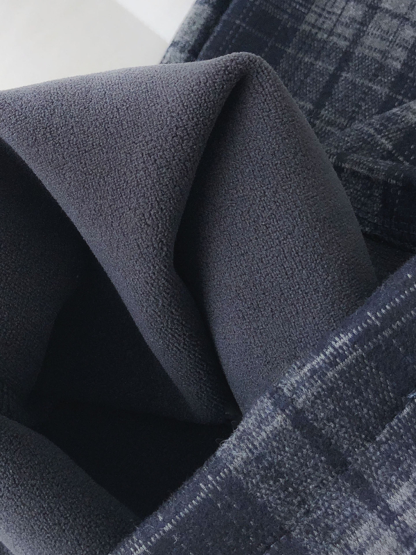 Ženske hlače s flis podstavom, karirani uzorak, široke nogavice, visok pojas, debele