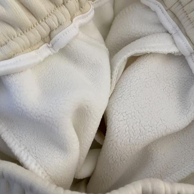 Ženske hlače s širokim krojem od pamuka, s fleece podlogom, elastični pojas i šnira