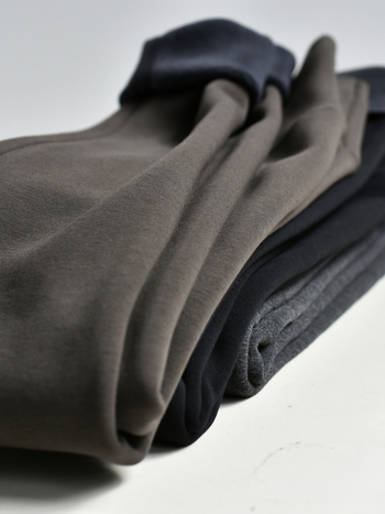 Puuvillased püksid talvefliisi voodriga, kõrge talje, tihe lõige, 9/10 pikkus