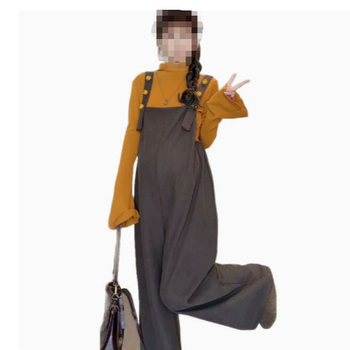 Бременски зимен плетен дву件ен комплект: базов топ с презрамки и подплатени гащеризони, отвор за кърмене, памук-полиестер (95% памук), дълги ръкави, едноцветен панталонен костюм, есен 2025