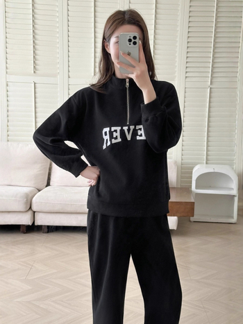 Двучастен комплект за бременни: памучна материя, 95%+ памук, текстов принт, панталони, стил японско-корейски лейфстайл