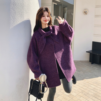 Женско двустранно вълнено палто, средна дължина, корейски стил, есен 2025 издание, вълна 50-70%, полиестер <=30%