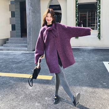 Женско двустранно вълнено палто, средна дължина, корейски стил, есен 2025 издание, вълна 50-70%, полиестер <=30%