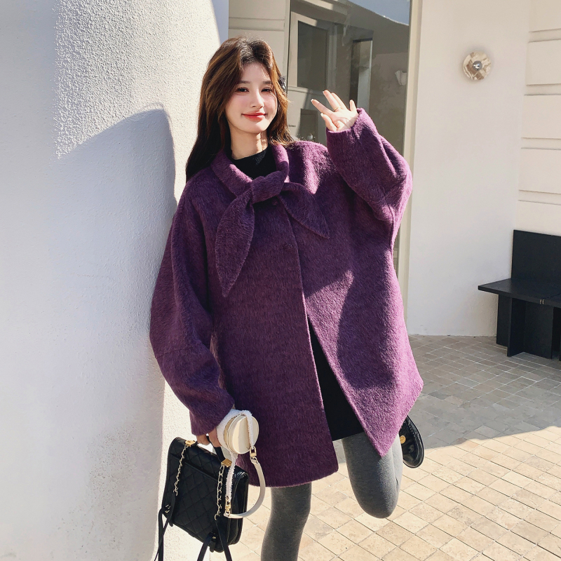Женско двустранно вълнено палто, средна дължина, корейски стил, есен 2025 издание, вълна 50-70%, полиестер <=30%