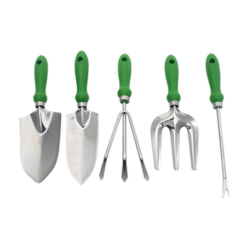 Комплект градински инструменти от неръждаема стомана, 5 части | PP + неръждаема стомана + Oxford плат | за градина и плаж