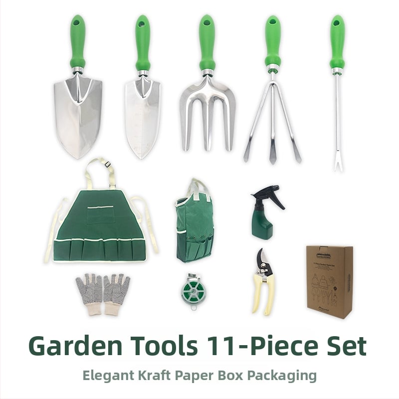 Комплект градински инструменти от неръждаема стомана, 5 части | PP + неръждаема стомана + Oxford плат | за градина и плаж