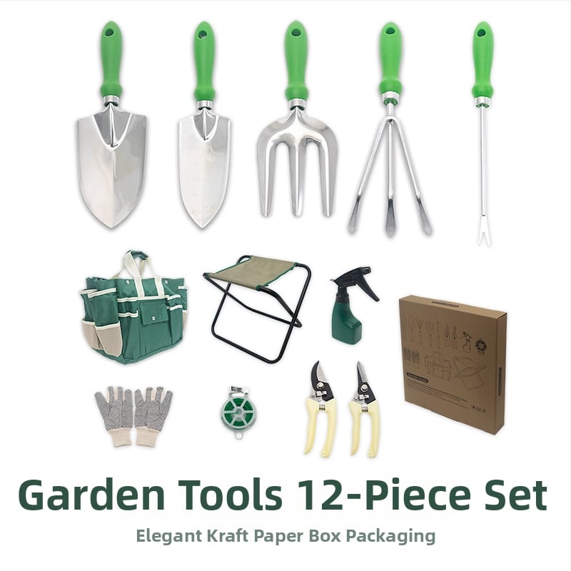 Комплект градински инструменти от неръждаема стомана, 5 части | PP + неръждаема стомана + Oxford плат | за градина и плаж