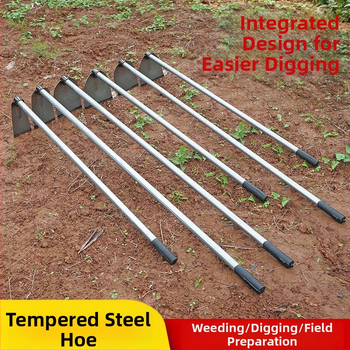 Манганова стомана мотика с заварена стоманена тръба, дълга дръжка, подходяща за засаждане на зеленчуци и оране, за копаене на бамбукови издънки