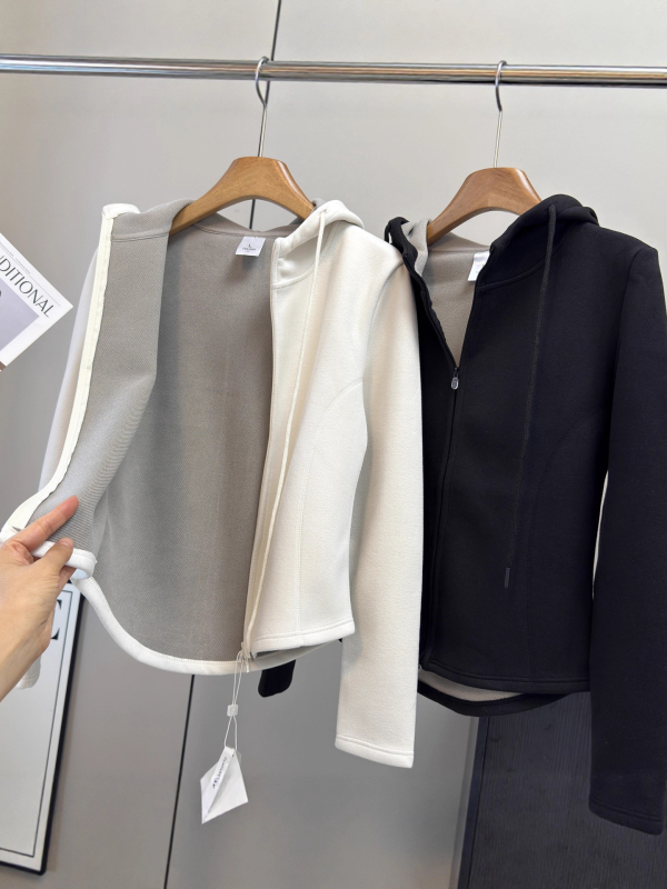 Grafenovo grijanje, uska dukserica-jakna s kapuljom i dvostrukim zatvaračem, poliester/elastan