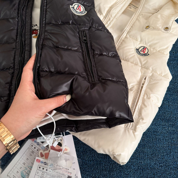 Bērnu pūkaina veste ar kapuci, korejiskais stils, rāvējslēdzējs, 95% balta pīles pūka, mīksts audums, ziemai