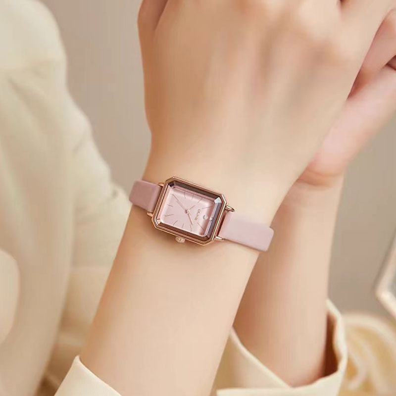 Ceas de damă cu cuarț Seagull, rezistență la apă 30M, carcasă din aliaj, curea din piele naturală