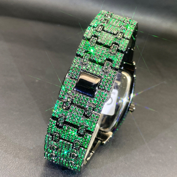 Miss Fox V386c Muški kvarcni sat s cilindričnim brojčanikom, dekor s kristalima, vodootpornost 30m, metalno kućište, narukvica od legure