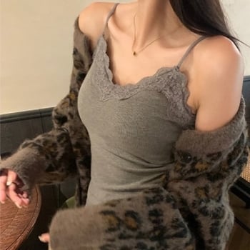 Terminė liemenė su krūties pagalvėlėmis ir nėriniu viršutiniu drabužiu, medvilnė, V formos iškirptė, 251–300 g/m2