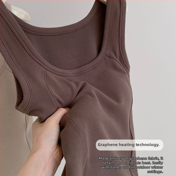 Moteriška termo liemenė su krūtinės pagalvė, dviejų sluoksnių poliesteris, velveto įdėklas, U formos kaklas, be rankovių