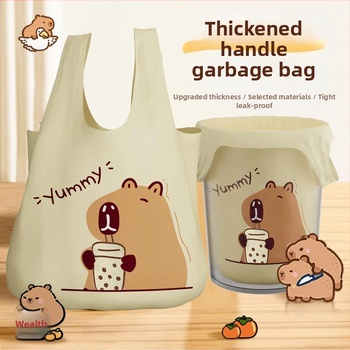 Naminiai šiukšlių maišai su kapibara karikatūriniu dizainu, didelis talpa, spausdintas logotipas, galima pritaikyti