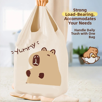 Naminiai šiukšlių maišai su kapibara karikatūriniu dizainu, didelis talpa, spausdintas logotipas, galima pritaikyti