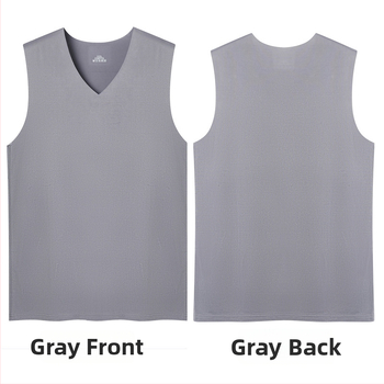 Vīriešu sporta bez piedurknēm ar platām pleciem - poliesters, 90-95% galvenā auduma saturs, V kakls, sporta stils, 141-160 g/m²