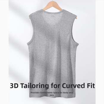 Мъжки потник с широки рамене, V-образно деколте, 100% памук, свободна кройка, тегло на тъканта 161–180 g/m2, за всички сезони