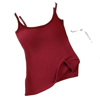 Női melegítő felső beépített kosaras melltartóval és párnával, kerek nyakú, egyrétegű, akril rost 70–80%, közepes súlyú 181–200 g/m²