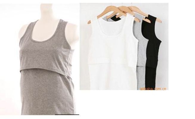 Korėjietiško stiliaus medvilninė maitinančioji liemenė nėščioms moterims, be rankovių, apvaliu kaklo iškirpimu, 95% medvilnė