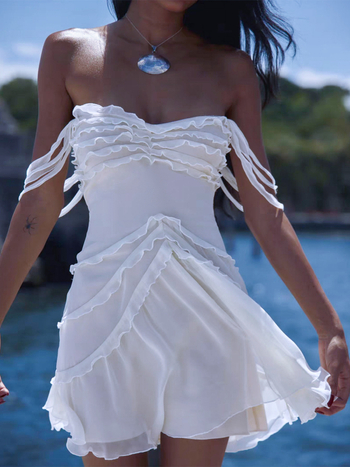 Rochie din plasă, cu bretele subțiri, fără mâneci, talie înaltă, fustă asimetrică, fermoar