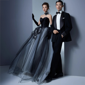 Rochie de mireasă fără bretele, cu fustă tutu și strat de plasă, în stil Mori, poliester, primăvara 2024