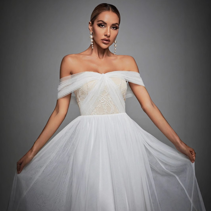 Egyvállas ujjatlan estélyi ruha, A‑vonalú, hosszú, középmagas derékkal, poliészter 95%+, nyár 2024, vállalati rendezvényre