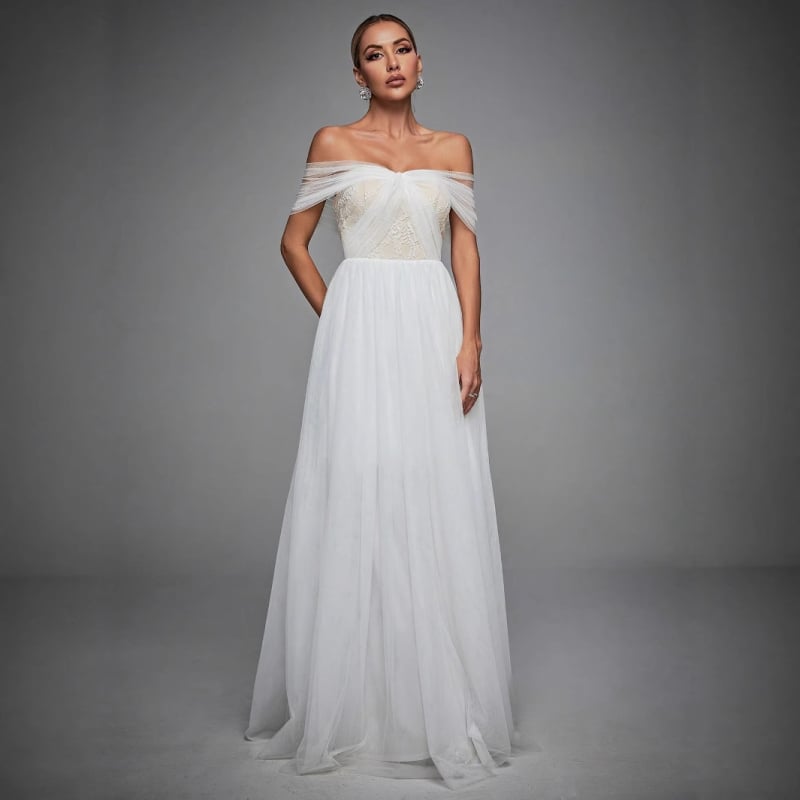 Egyvállas ujjatlan estélyi ruha, A‑vonalú, hosszú, középmagas derékkal, poliészter 95%+, nyár 2024, vállalati rendezvényre