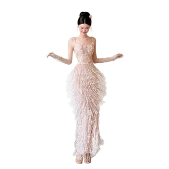 Estélyi ruha bojt dizájnnal, ujj nélküli, nyakpántos kivitel, magas derekú, hosszú szabású, poliészter keverék (30-50% + 50-70%), esküvőre, 2025 nyár