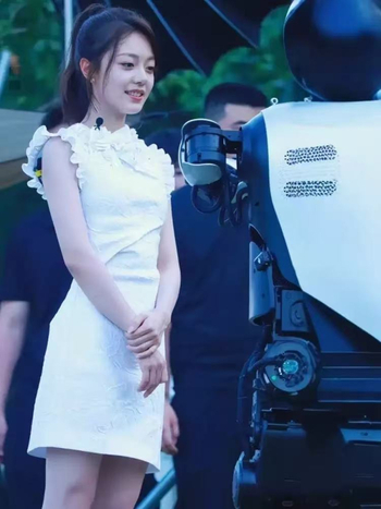 Rochie Cheongsam cu mărgele, Jacquard, amestec poliester 30-50%, vară 2025