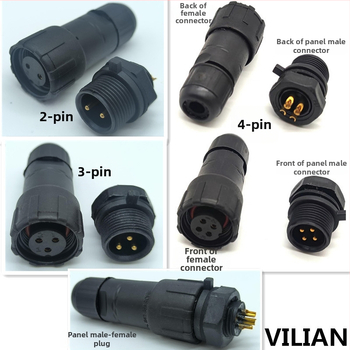 M14 водоустойчив авиационен конектор — щепсел и гнездо, 2–8 полюса, 220V, AC/DC интерфейс, медни контакти