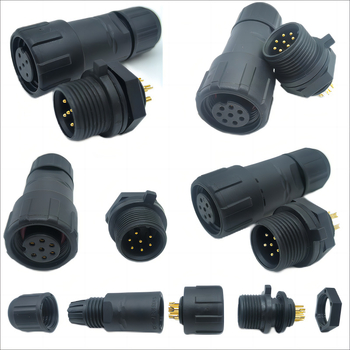 M14 водоустойчив авиационен конектор — щепсел и гнездо, 2–8 полюса, 220V, AC/DC интерфейс, медни контакти