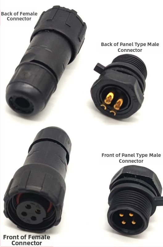 M14 водоустойчив авиационен конектор — щепсел и гнездо, 2–8 полюса, 220V, AC/DC интерфейс, медни контакти