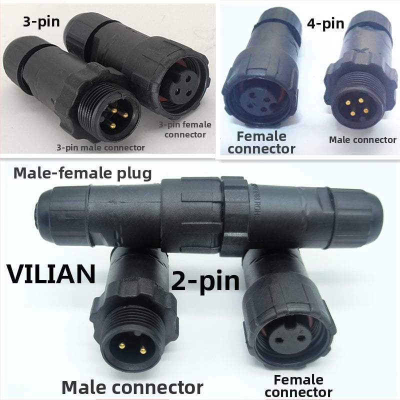 M14 водоустойчив авиационен конектор — щепсел и гнездо, 2–8 полюса, 220V, AC/DC интерфейс, медни контакти