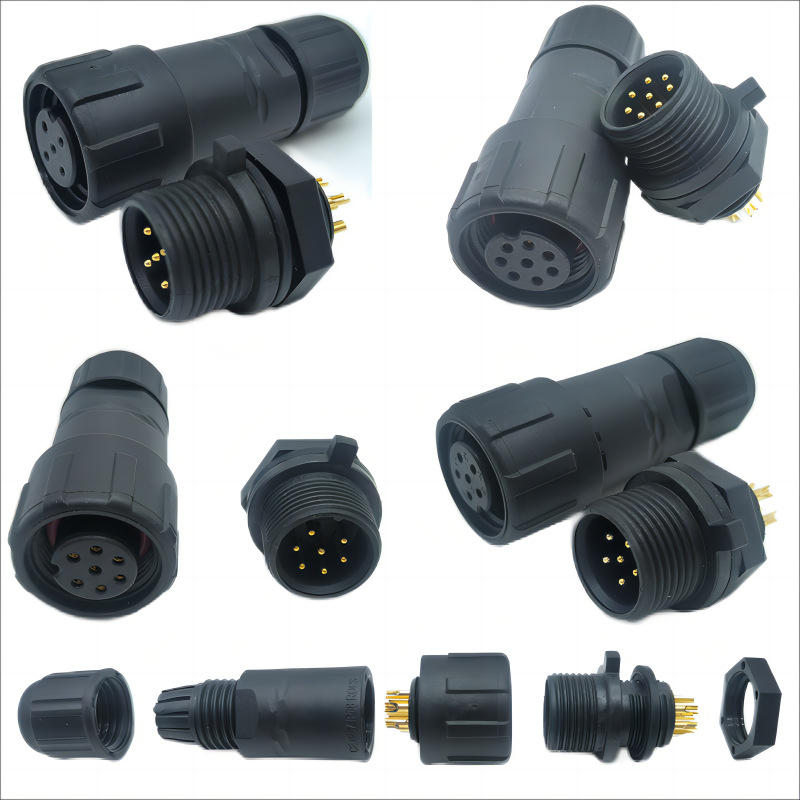 M14 водоустойчив авиационен конектор — щепсел и гнездо, 2–8 полюса, 220V, AC/DC интерфейс, медни контакти