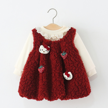 Dječja haljina princeza za djevojčice, crtani uzorak, poliester tkanina, podstava poliester 100%, za dob 1-3 godina